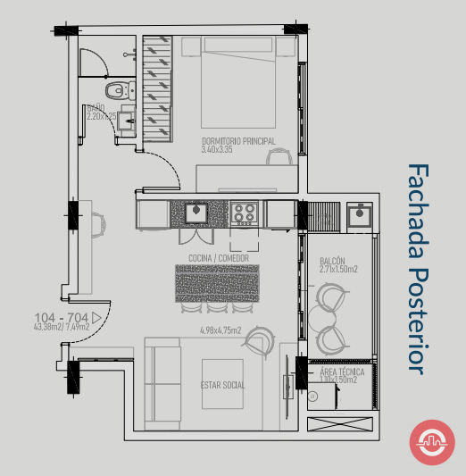 En venta Departamento de  3 dormitorios en Edificio Torreani, Villa Morra