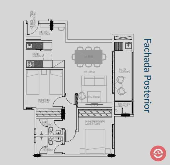 En venta Departamento de  3 dormitorios en Edificio Torreani, Villa Morra